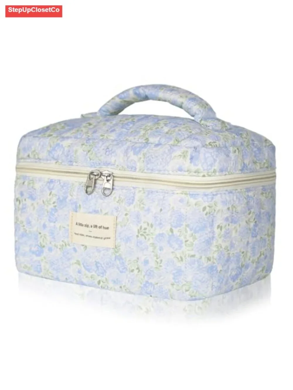 Large Floral Cotton Makeup Bag Toiletry Organizer Cosmetic Travel Case
